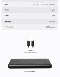 Power Bank PD20W Dual Port Fast Charging Large Capacity