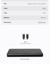 Power Bank PD20W Dual Port Fast Charging Large Capacity