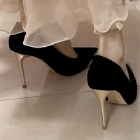 Summer New Socialite Style French Style Metal Pointed Stiletto Heel High Heels For Women