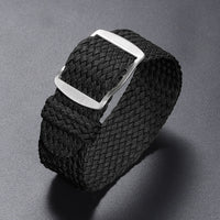Woven Nylon Watchband Pieces Over Canvas Watch Strap