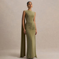 Sexy, Figure-hugging Backless Dress With Fluttering Ribbons