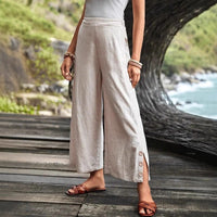 Buttoned Hem Loose-fitting Fashionable Casual Pants