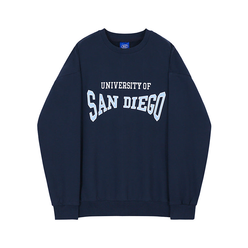 Men's Round Neck Loose Letter Print Couple Jacket