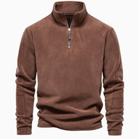 New Mens Long-sleeve Hoodie With A Stand-up Collar And A Half-zip