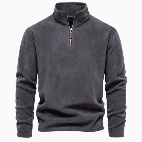 New Mens Long-sleeve Hoodie With A Stand-up Collar And A Half-zip