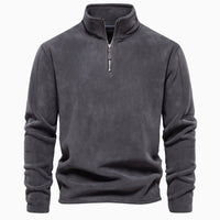 New Mens Long-sleeve Hoodie With A Stand-up Collar And A Half-zip