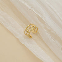 Hollow Six Pointed Star Moon Adjustable Ring
