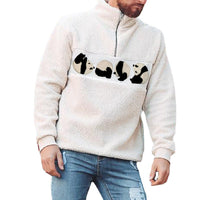Plush Fleece Sweater Men'S Hooded Loose Trend Top