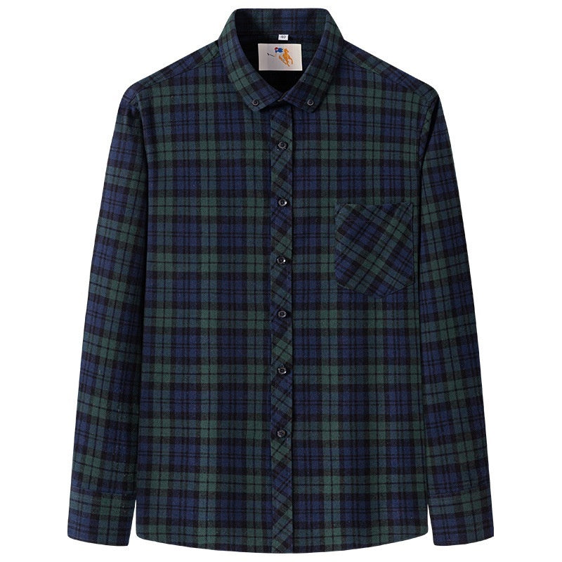 AutumnWinter Youth Brushed-Flannel Plaid Shirt