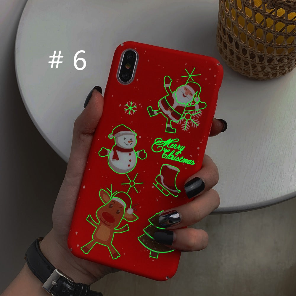 Compatible with Apple , Luminous Christmas Mobile Shell Cartoon Deer