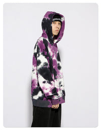 Loose Tie Dye Sweater Hooded Loose Terry Mens Cotton Sweater
