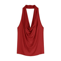 Spicy Girl-fit Sexy Boatneck Halterneck Sleeveless Top