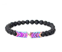 Purple Arrow Volcanic Stone Lava stone Magnetic Bracelet