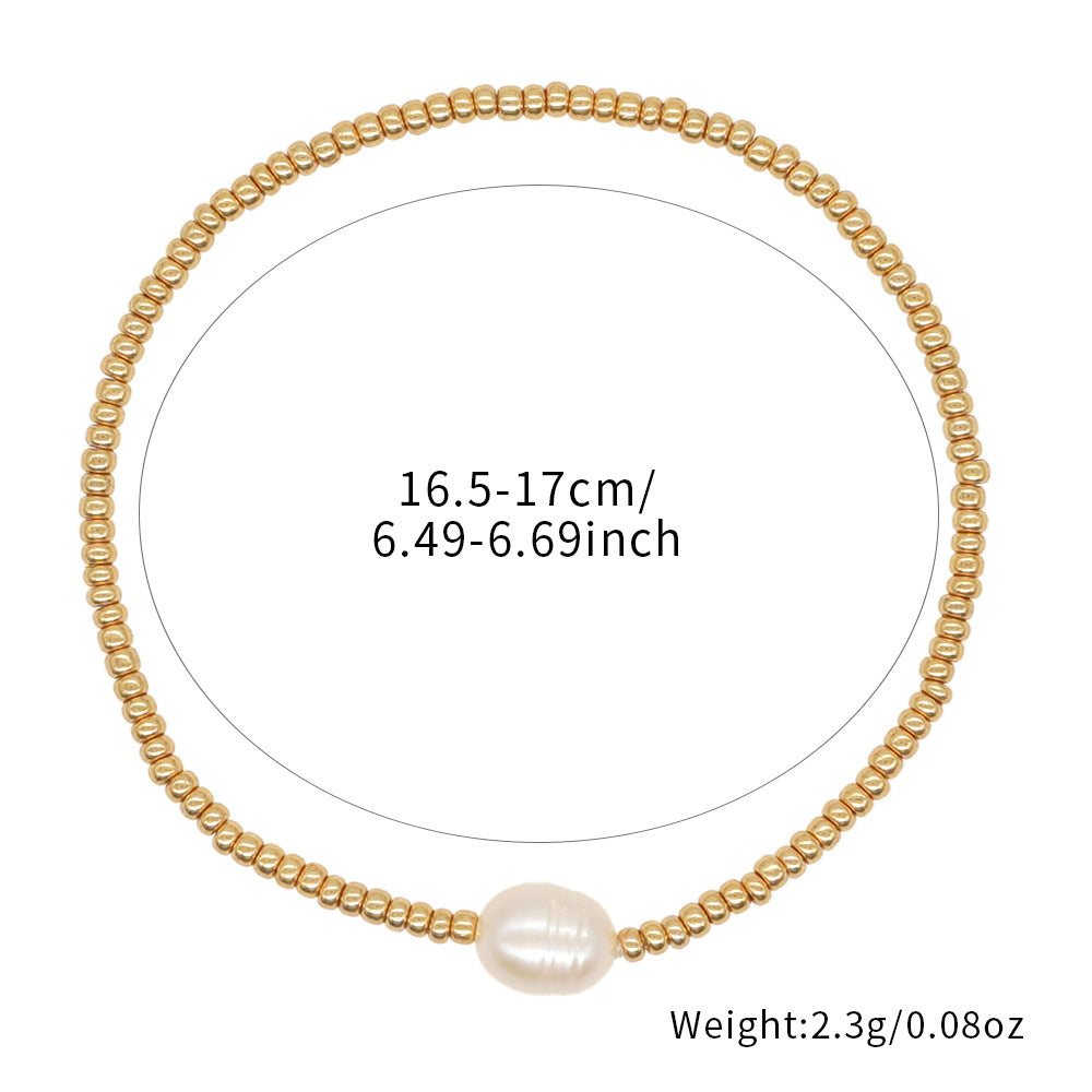 Affordable Luxury Pearl Bracelet A Chic Woven Gold-bead Accessory To Elevate Your Look