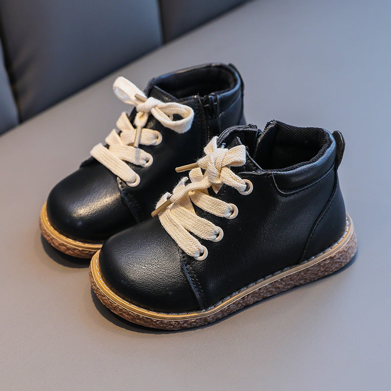 Plush Warm Children's Shoes Soft Soles High Top Fashion Baby Boots