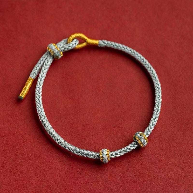 Semi-finished Products Beads Threading Gold Accessories DIY Hand-woven Red Rope