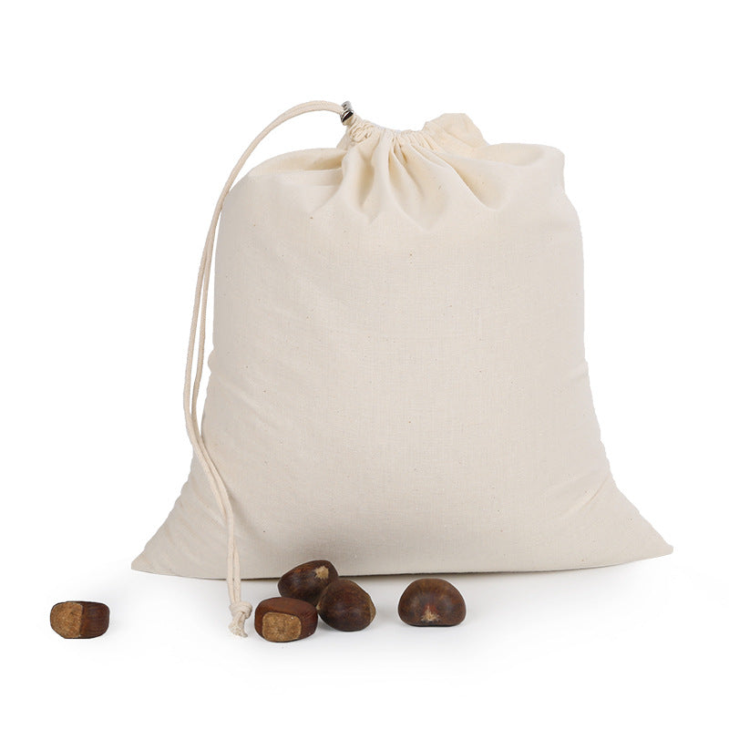 Cotton Drawstring Bag Safe Store Foods Bag Multi-Purpose Fruit Vegetable Rice Bread Shopping Bag