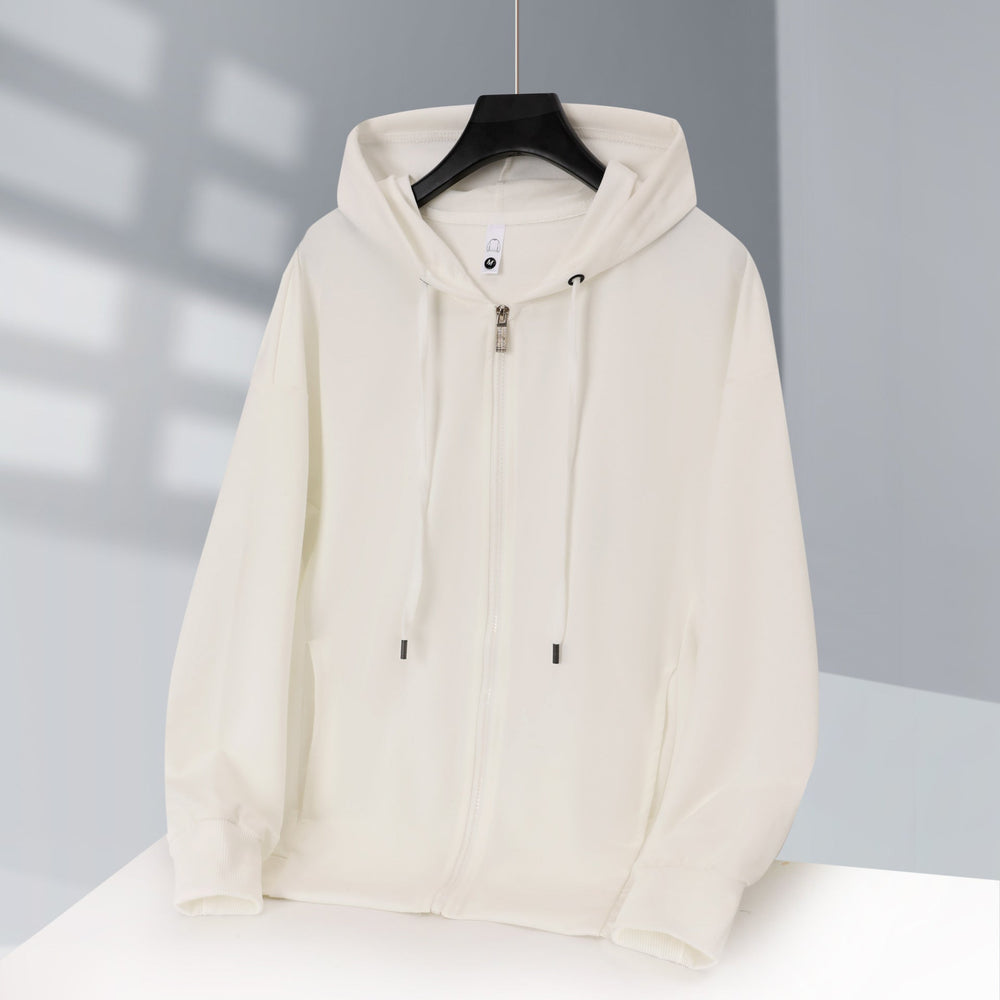 Fleece-lined Zip-up Hoodie With A Hood