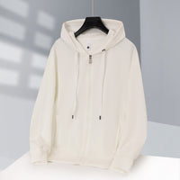 Fleece-lined Zip-up Hoodie With A Hood