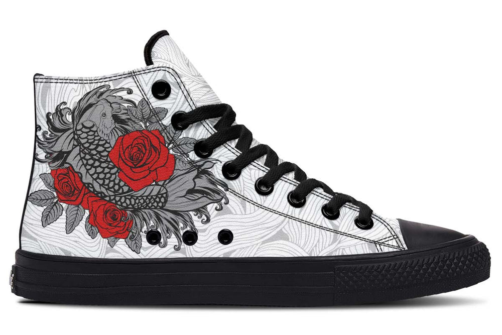 Men's And Women's Fashion Color Printing High-top Canvas Shoes