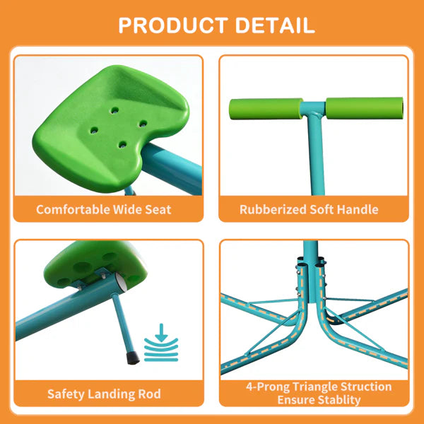 Seesaw,Swiveling 360 Degrees Toddlers Sit And Spin Teeter Totter, Kids Outdoor Play Equipment For Backyard Playground