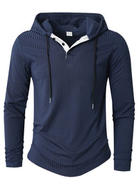 Fallwinter Long-sleeve Casual Sports Hoodie With Drawstring