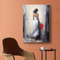 Oil Painting Handmade Hand Painted Wall Art Woman In A White Dress Home Decoration Decor Rolled Canvas No Frame Unstretched