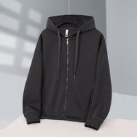 Fleece-lined Zip-up Hoodie With A Hood