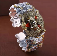 Bold Trendy Chinese-style Tiger-head Bracelet With A Distinctive Commanding Vibe