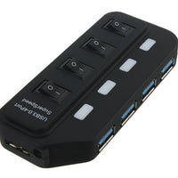 USB 30 Hub, High-speed 30 Hub With 4 Ports And Individual Onoff Switches