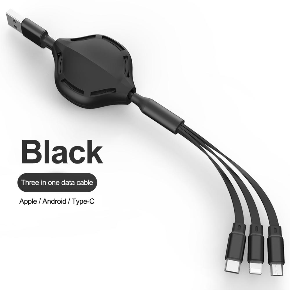Flexible And Fast Charging Three-in-one Liquid Soft Rubber Data Cable