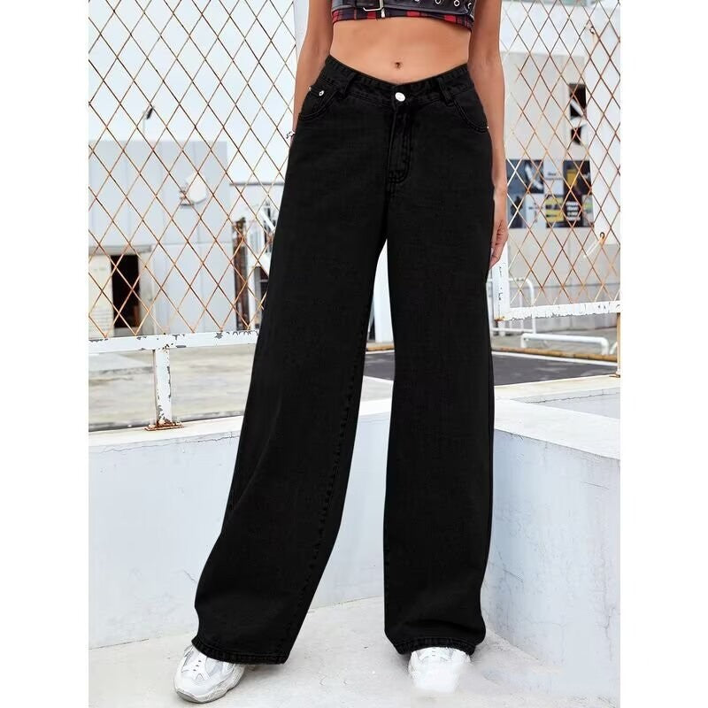 Women's High Waist Straight Leg Jeans