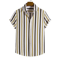 Men's Striped Fashionable Loose Short-Sleeve Shirt