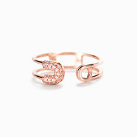 S925 Sterling Silver Open Pin Ring For Women