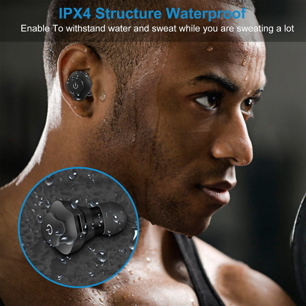 1 Pair True Wireless Earbuds CSR V4.2 In-ear Stereo Headsets IP44 Waterproof Apt-X TWS Headphones Noise Cancelling With Mic For Business Driving Walking