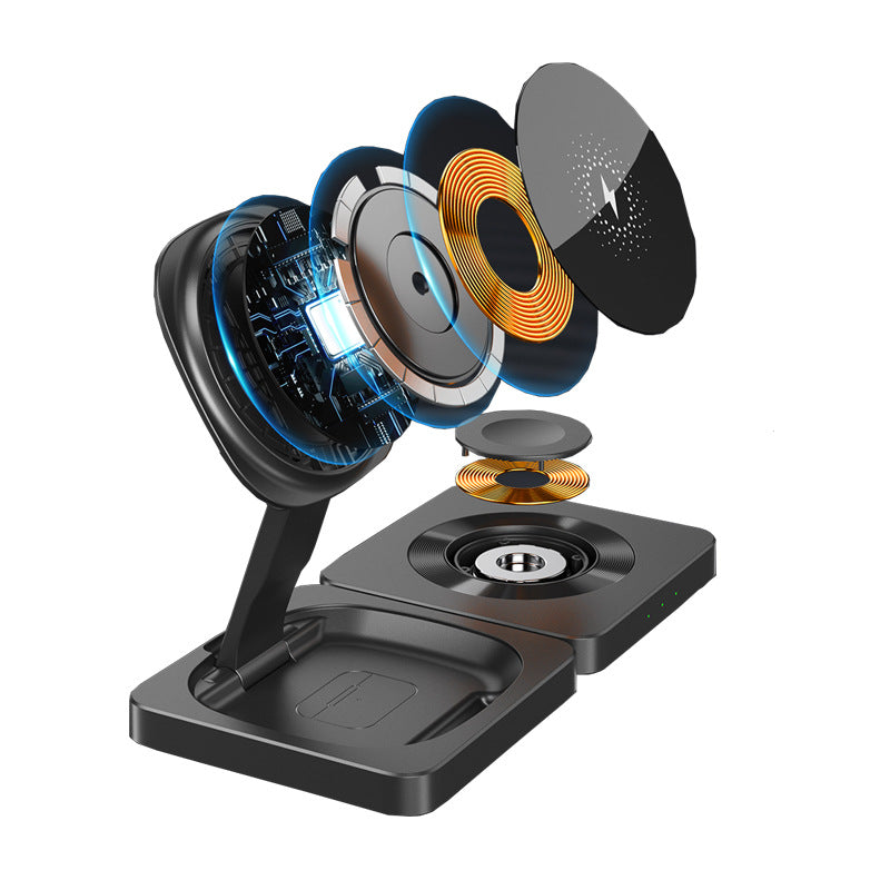 Three In One Folding Magnetic Mobile Phone Wireless Charger