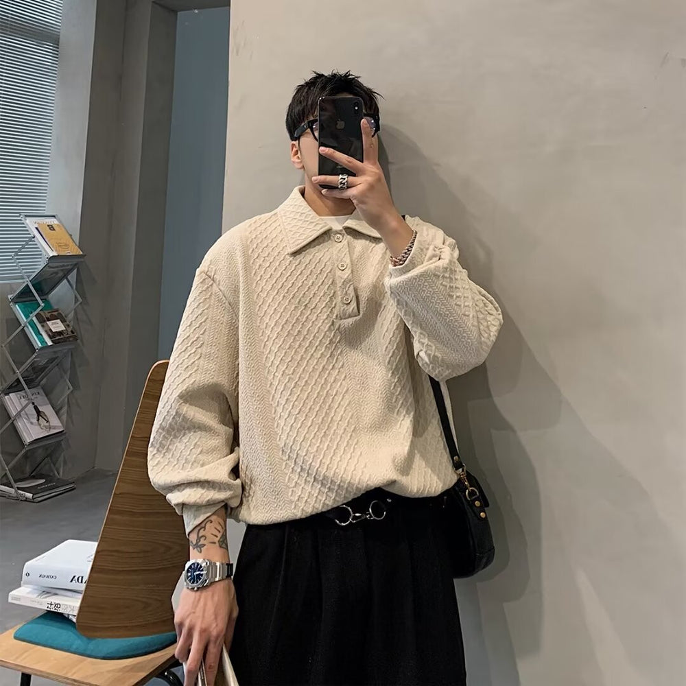 New Waffle Collar Sweatshirt For Men