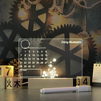 LED Message Board Night Light - USB Glow Note Board with Pen