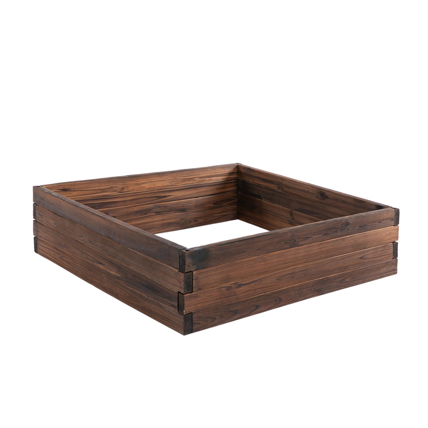 128L Wooden Raised Beds For Garden Planter Grow Containers For Outdoor Patio Plant Flower Vegetable 80L X 80W X 22.5H Cm