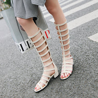 Low Heel Sandal Boots Small Size Chunky Heel Roman Shoes Women's Summer