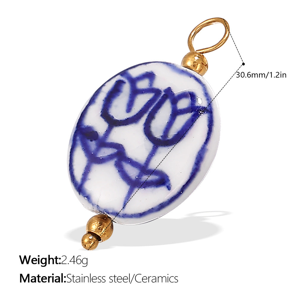 Fresh-style From The Ocean Collection Stainless Steel Pendant Necklace With 18K Gold Plating