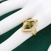 Anti-allergy AAA Zircon Bracelet Necklace Earring Ring Gold Ornament Suit