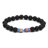 Purple Arrow Volcanic Stone Lava stone Magnetic Bracelet