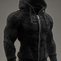 Mens Long-Sleeve Zip-Up Hoodie With Digital Print