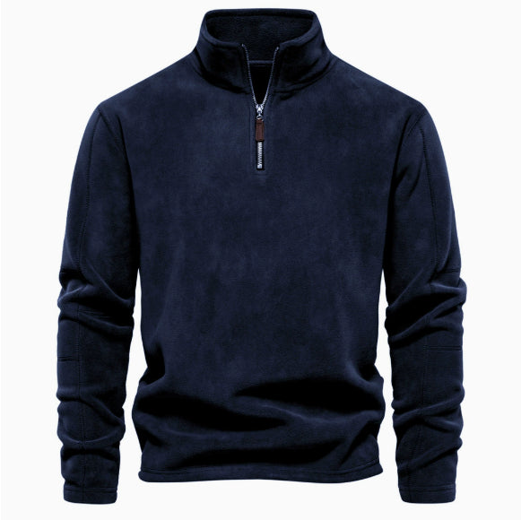 New Mens Long-sleeve Hoodie With A Stand-up Collar And A Half-zip