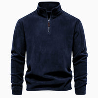 New Mens Long-sleeve Hoodie With A Stand-up Collar And A Half-zip