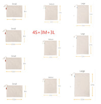 Cotton Drawstring Bag Safe Store Foods Bag Multi-Purpose Fruit Vegetable Rice Bread Shopping Bag