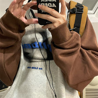 Virtual Shadow Printed Letter Long-sleeved Sweater