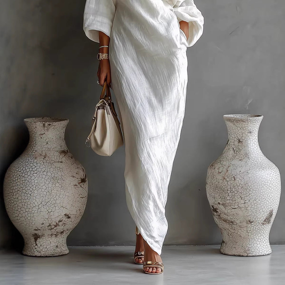 Off-Shoulder Long-Sleeve Dress for Women