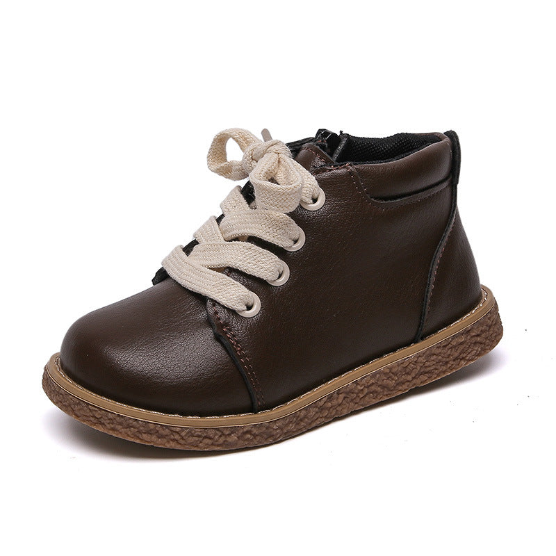 Plush Warm Children's Shoes Soft Soles High Top Fashion Baby Boots